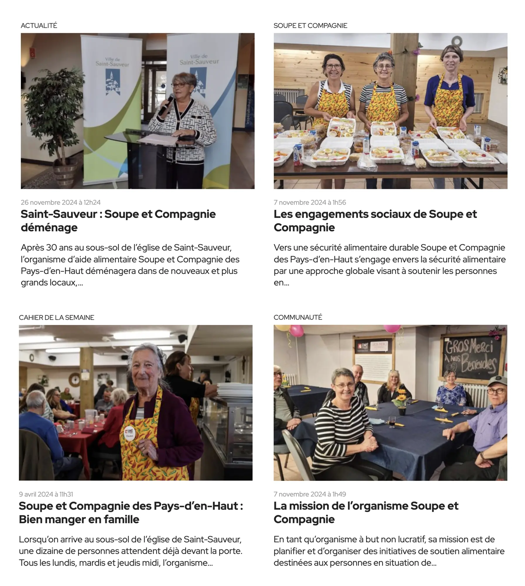 Articles de journaux | Soupe et compagnie